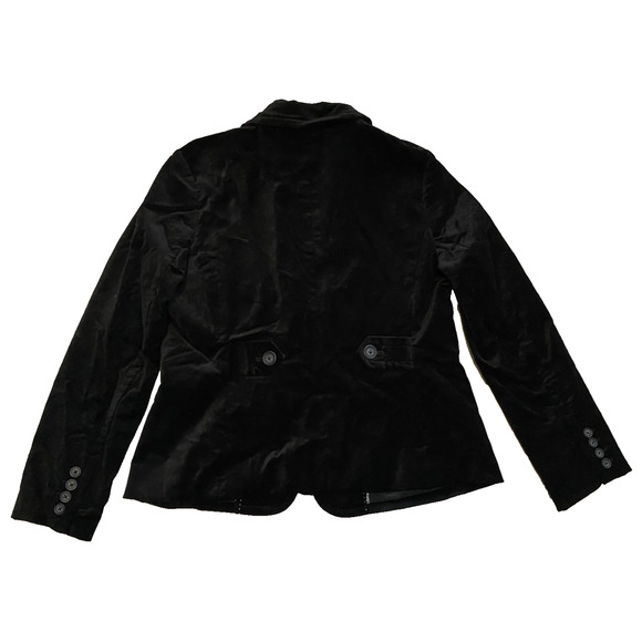 Friotto Velvet Blazer Womens Size 10 Black Career Suit Jacket Soft Sports Coat - Picture 2 of 13